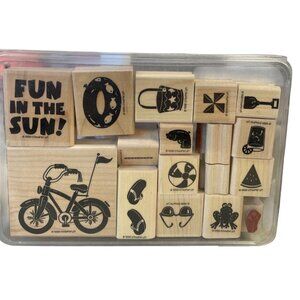 Stampin Up Mounted‎ Rubber Stamp Fun in the Sun Beach Vacation Summer